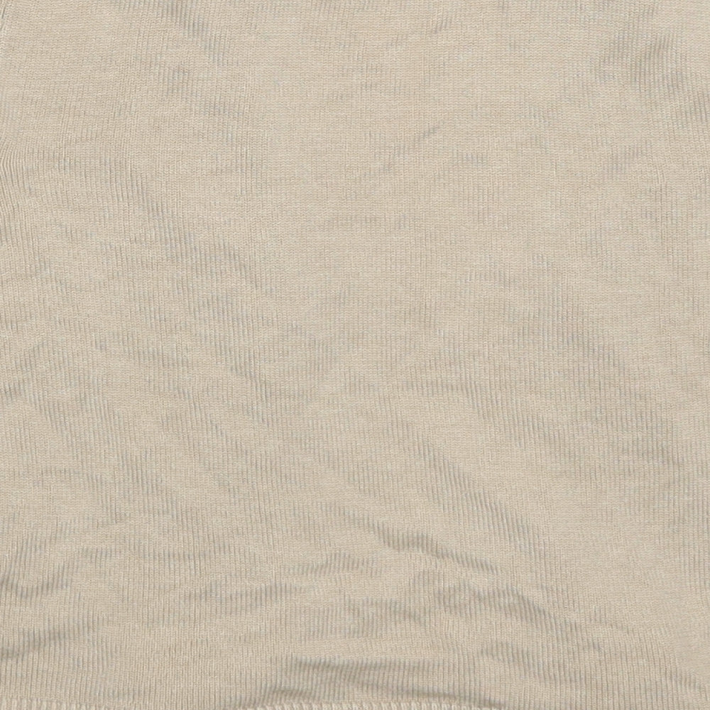 Brand and care label for BHS women’s beige cardigan jumper, size UK 10