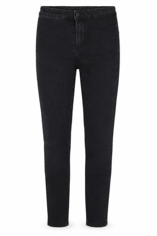 Front view of Denim Co women’s black denim skinny jeans, size UK 8, 29-inch leg