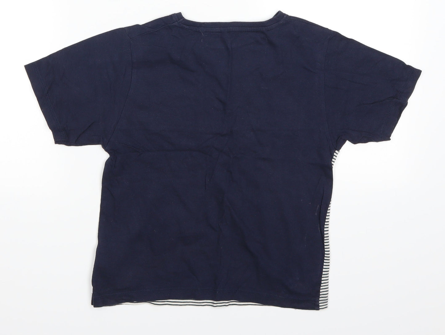 Primark Boys Blue Striped  Basic T-Shirt Size 6-7 Years
