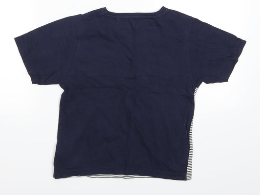 Primark Boys Blue Striped  Basic T-Shirt Size 6-7 Years