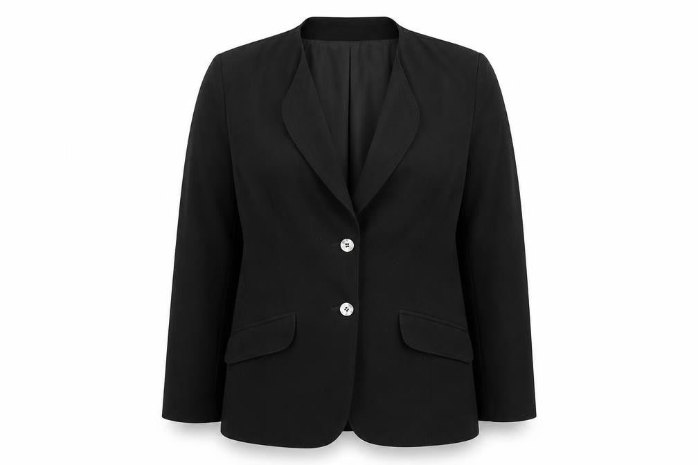 Front view of BHS women’s black jacket blazer, size UK 10
