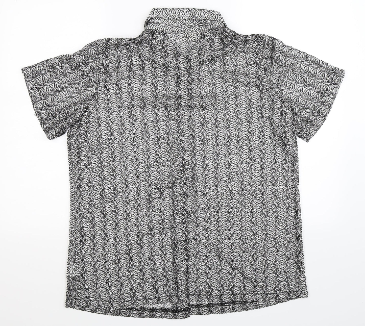 essence Womens Grey  Knit Basic Button-Up Size 16
