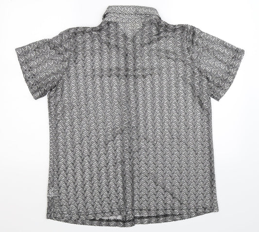 essence Womens Grey  Knit Basic Button-Up Size 16