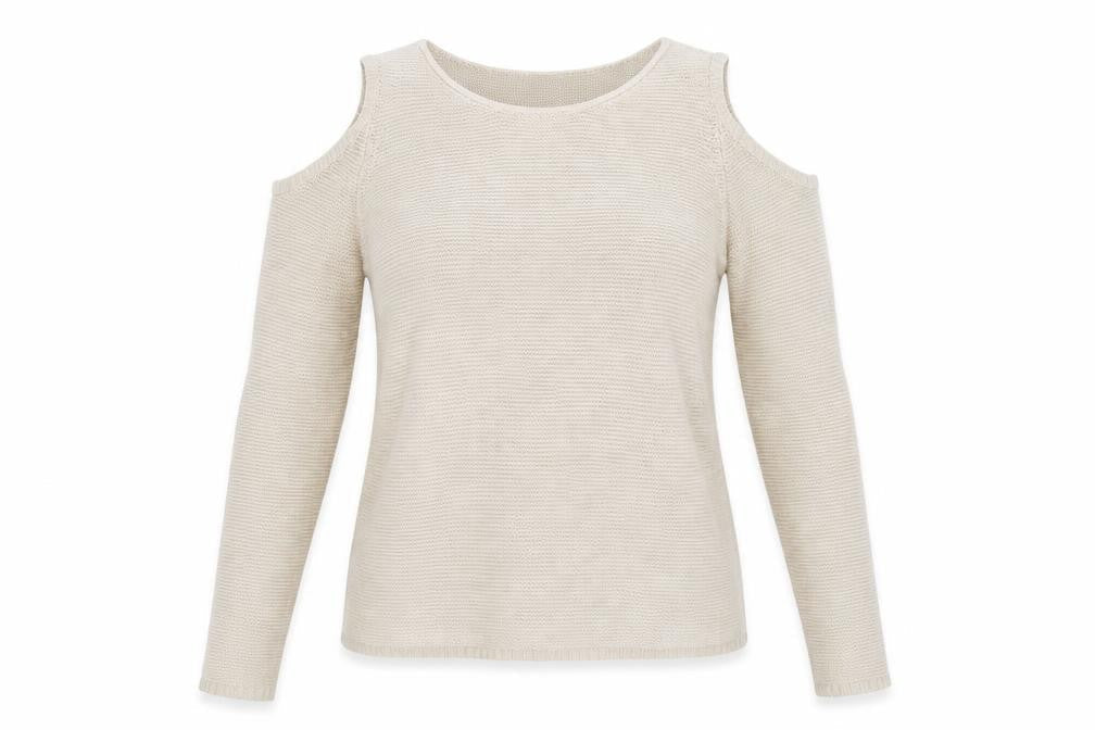 Front view of Only women’s beige knit jumper, size S