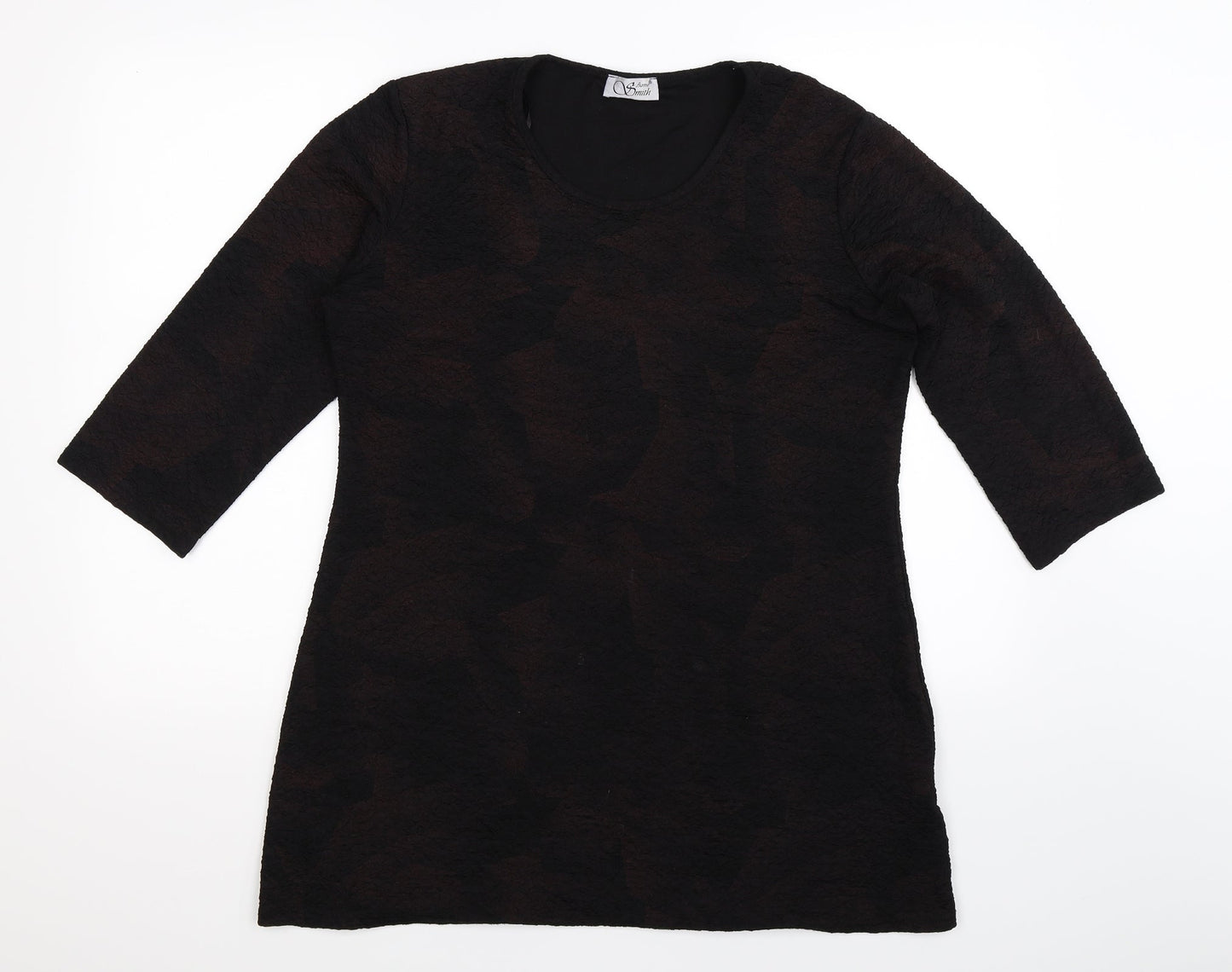 Anne Smith Womens Brown   Basic T-Shirt Size XL