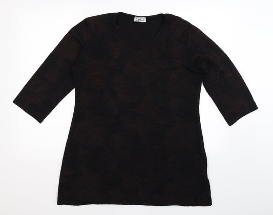 Anne Smith Womens Brown   Basic T-Shirt Size XL