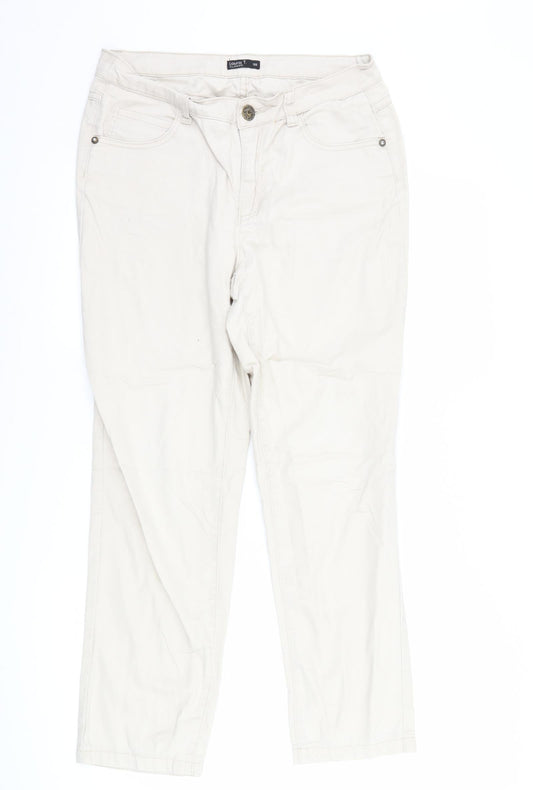Laura Torelli collection Womens Ivory  Denim Straight Jeans Size 10 L27 in