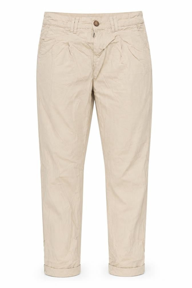 Front view of Sutherland women’s brown chino trousers, size UK 30, in, 28-inch leg
