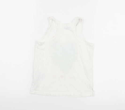 Gap Girls White   Basic Tank Size 6-7 Years  - make a splash