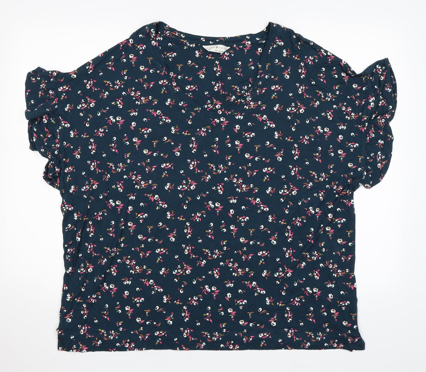 Marks and Spencer Womens Green Floral   Pyjama Top Size 20