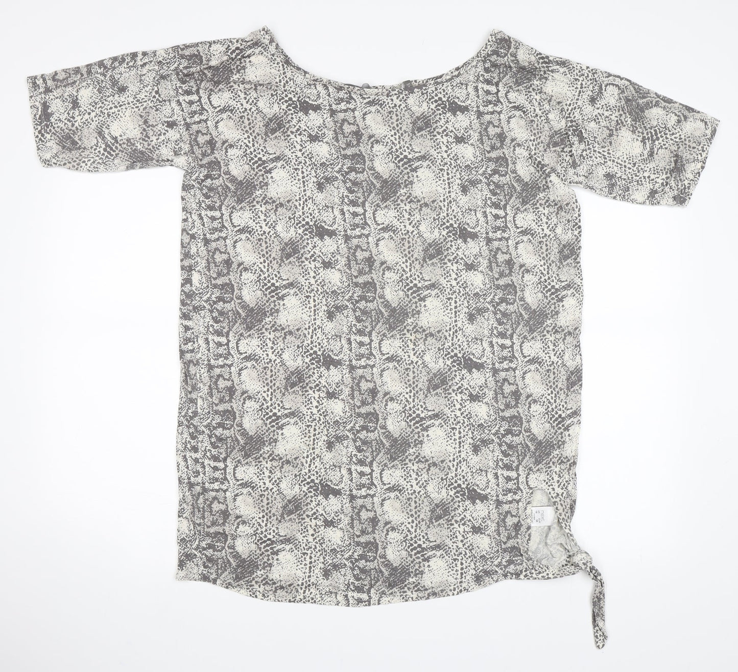 NEXT Womens Grey Animal Print  Basic T-Shirt Size 10
