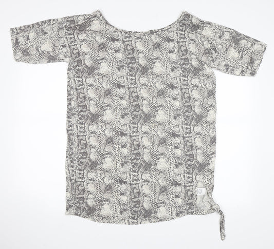 NEXT Womens Grey Animal Print  Basic T-Shirt Size 10
