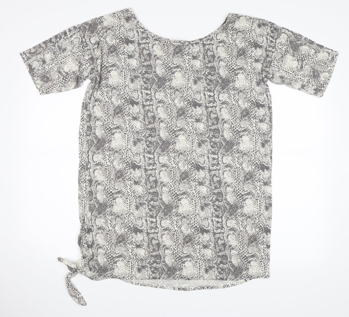 NEXT Womens Grey Animal Print  Basic T-Shirt Size 10