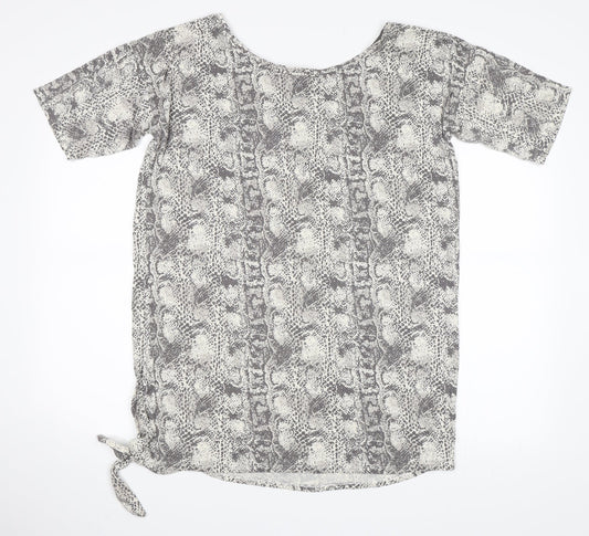 NEXT Womens Grey Animal Print  Basic T-Shirt Size 10