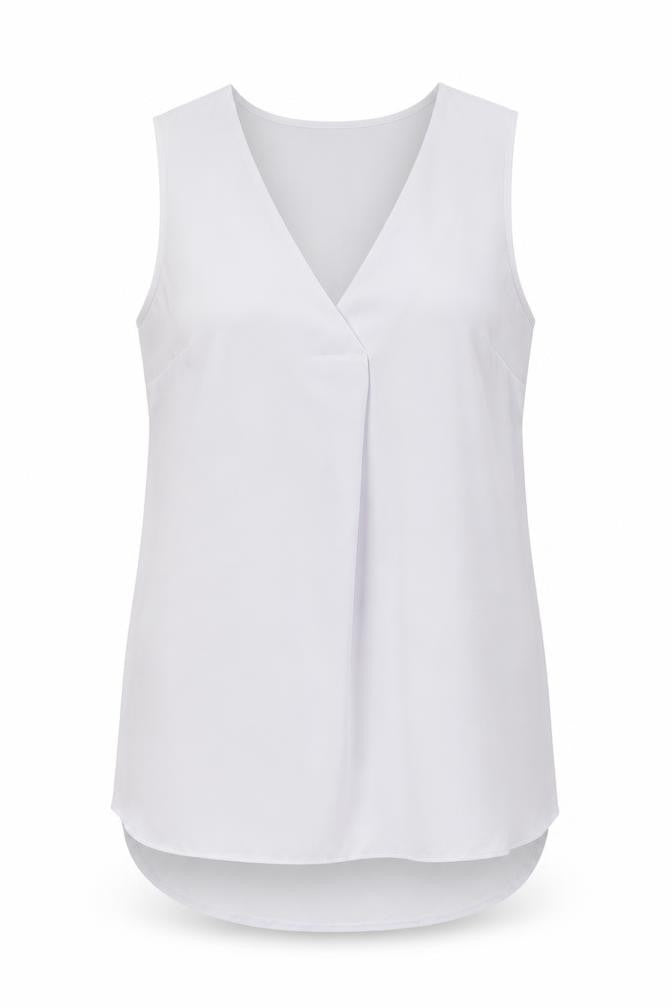 Front view of Peacocks women’s white camisole tank, size UK 8