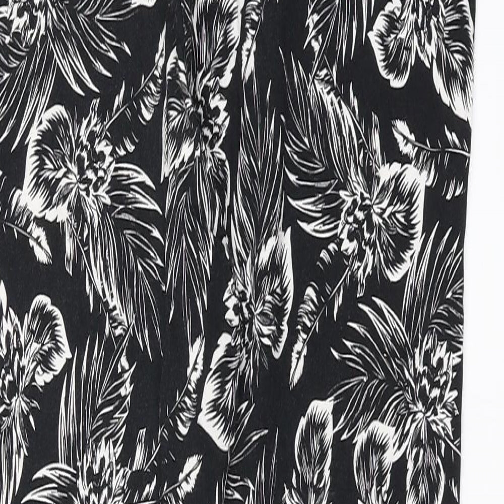 Dorothy Perkins Womens Black Floral  Trousers  Size 16 L27 in