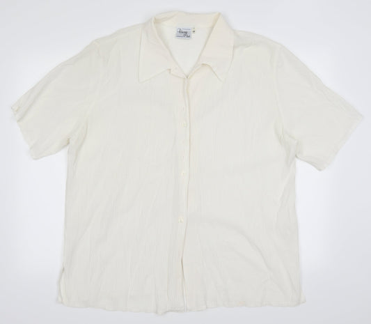 Classic Womens Ivory   Basic Button-Up Size 20