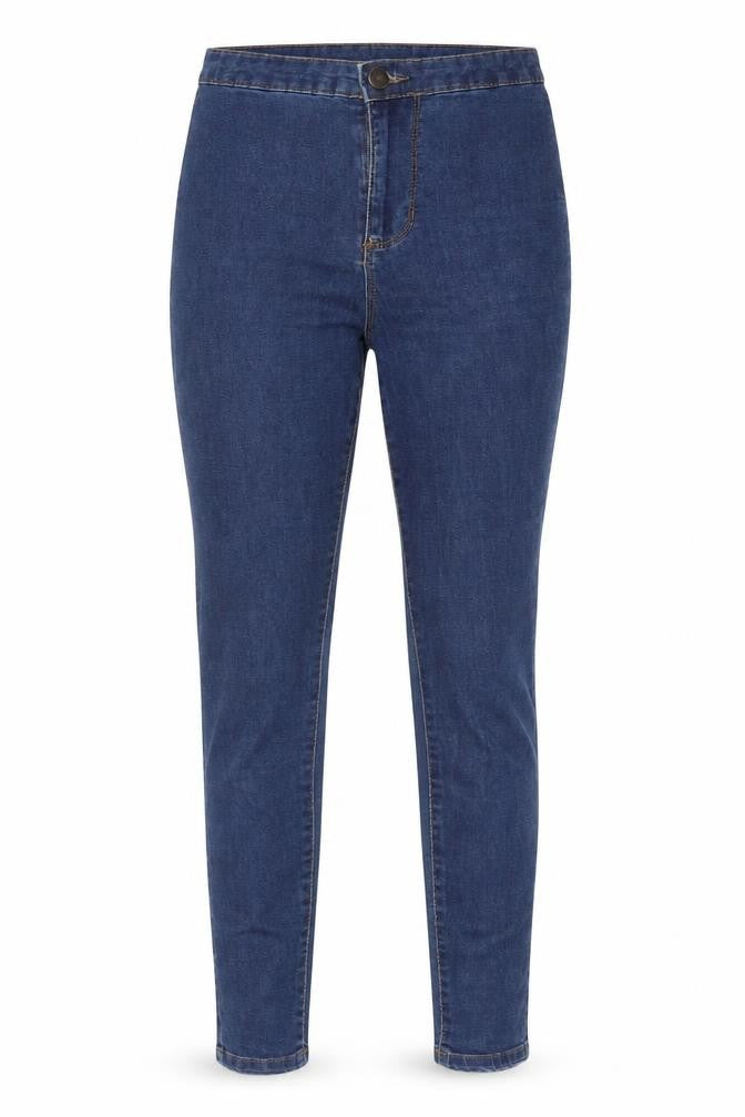 Front view of Denim & Co. women’s blue straight jeans, size UK 8, 29-inch leg