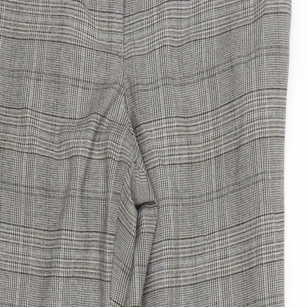 H&M Womens Brown Plaid  Trousers  Size 38 L26 in