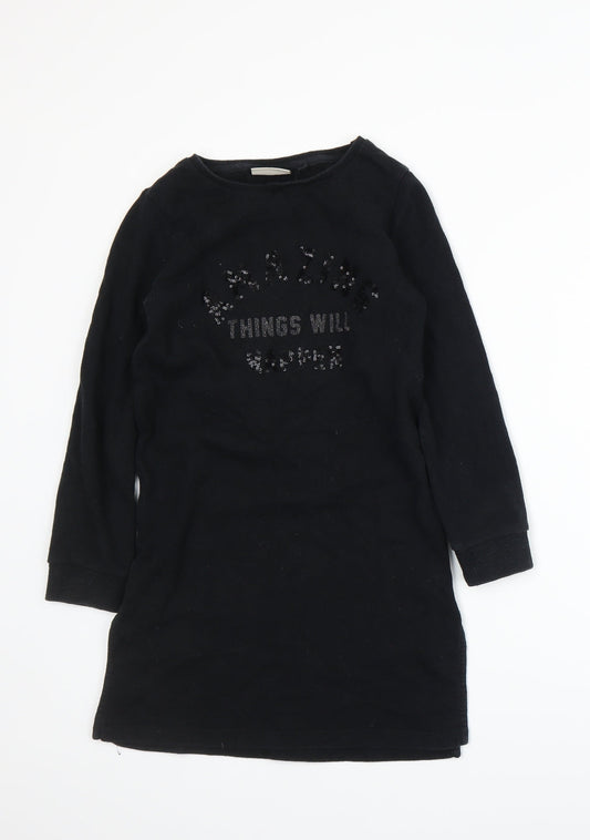 NEXT Girls Black   Basic T-Shirt Size 6 Years