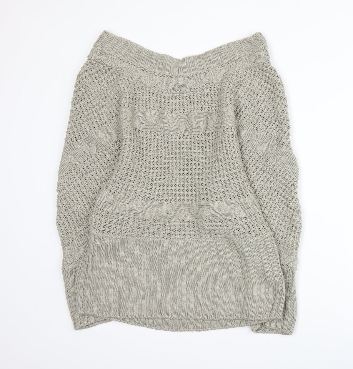 Additional front view of QED London women’s grey knit jumper, size L