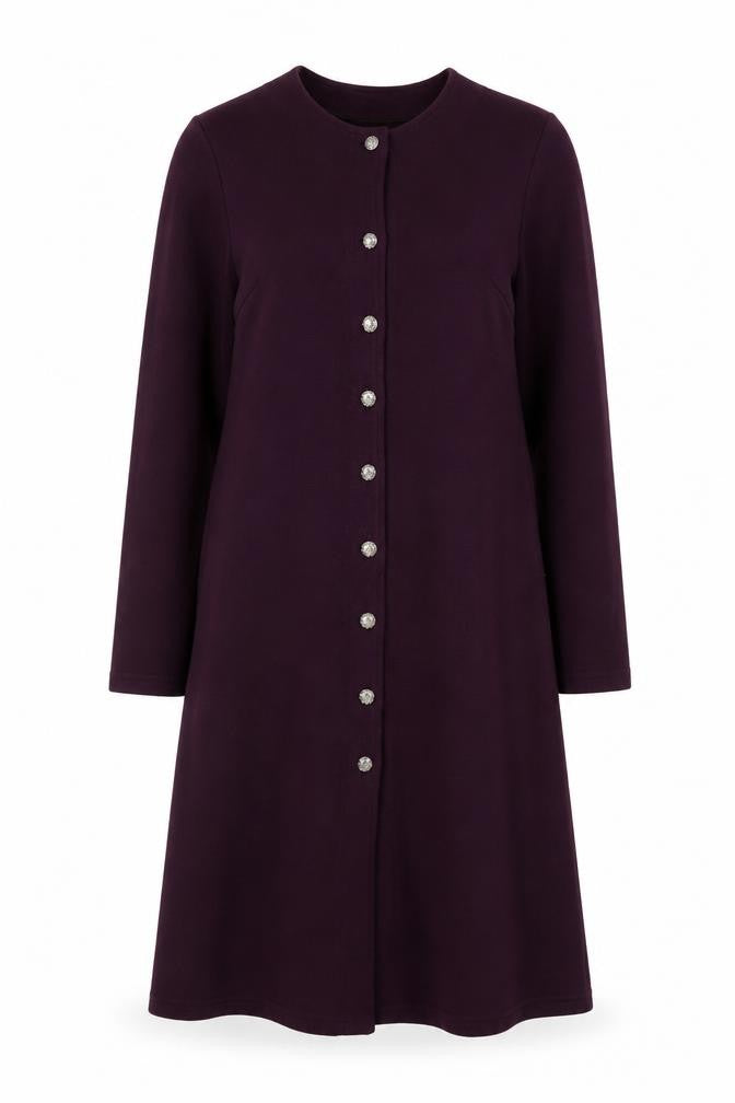 Front view of Berkertex women’s purple jacket, size UK 10