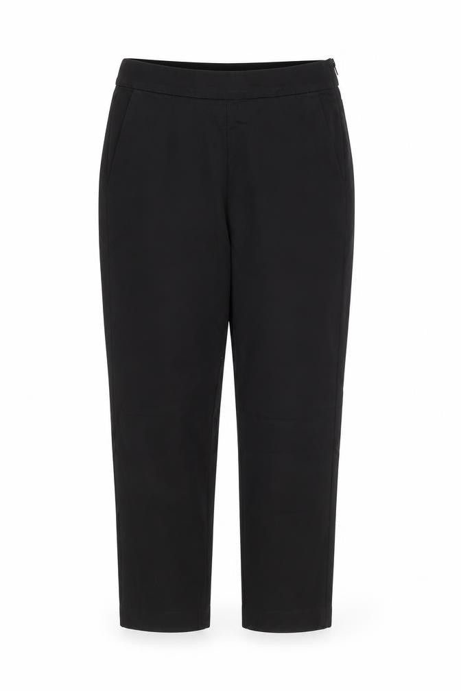 Front view of Marks & Spencer women’s black dress pants trousers, size UK 8, 22-inch leg