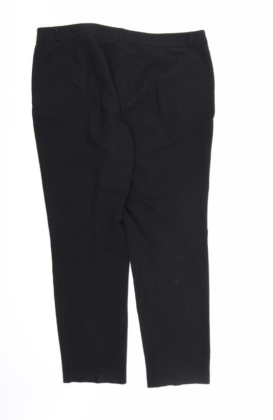 Marks and Spencer Womens Black  Rayon Dress Pants Trousers Size 18 L28 in