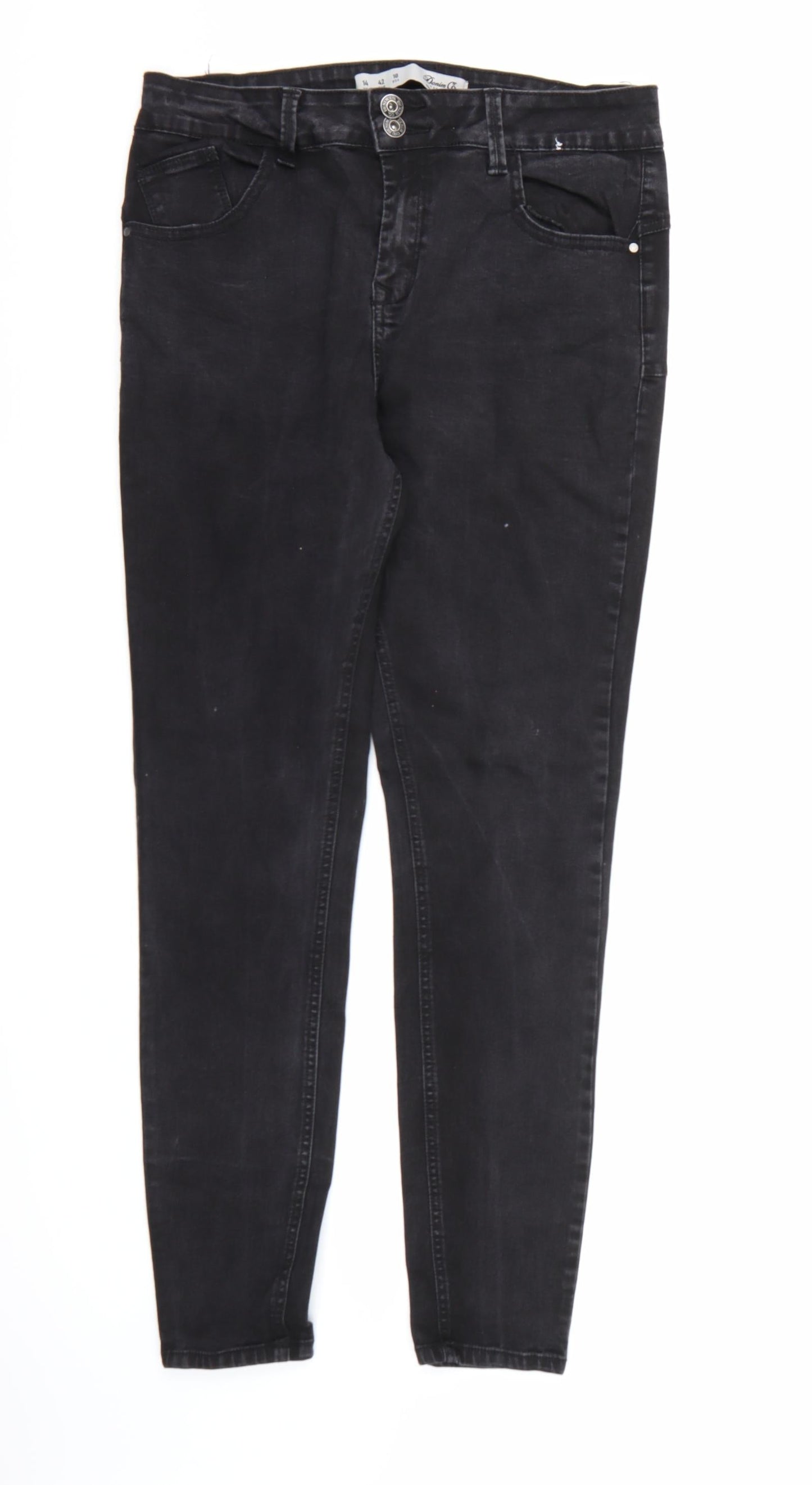 Denim co. Womens Black  Denim Skinny Jeans Size 14 L28 in