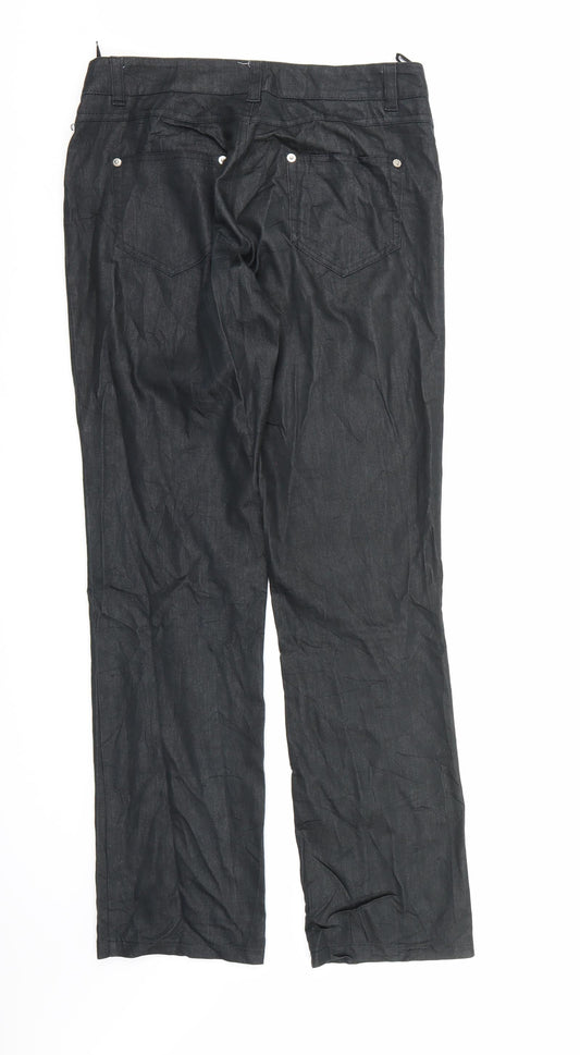 Jan Womens Black   Trousers  Size 10 L32 in