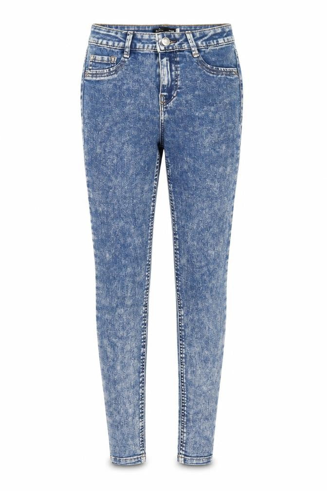 Front view of Sinsay women’s blue denim skinny jeans, size UK 6, 26-inch leg