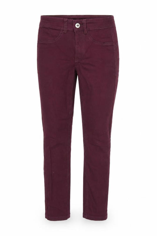 Front view of Calzedonia women’s purple denim skinny jeans, size XS, 26-inch leg