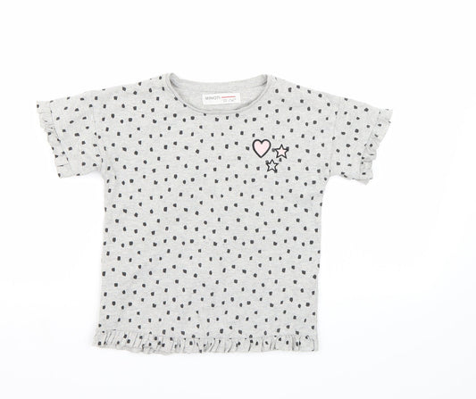 Minoti Girls Grey   Basic T-Shirt Size 5-6 Years