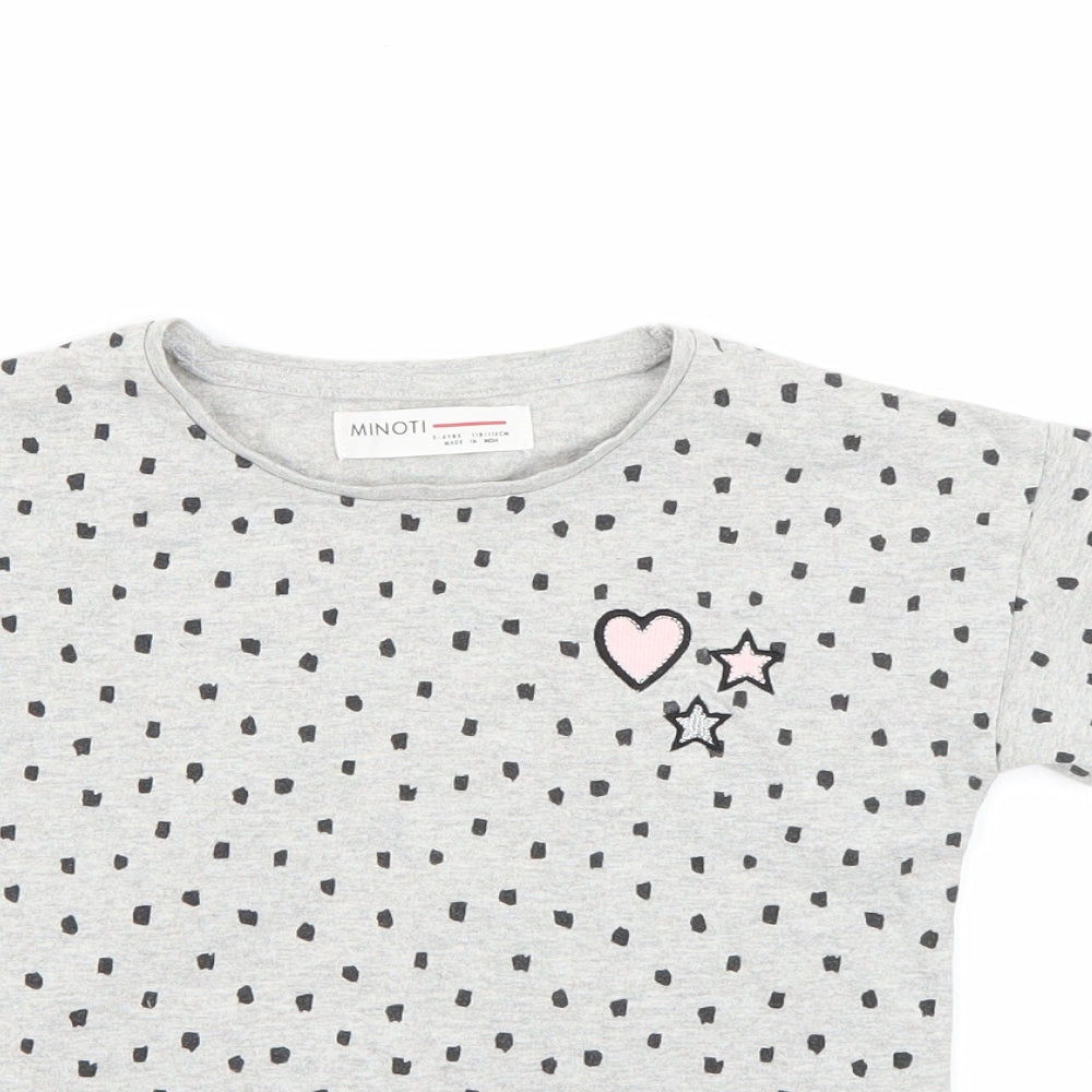 Minoti Girls Grey   Basic T-Shirt Size 5-6 Years