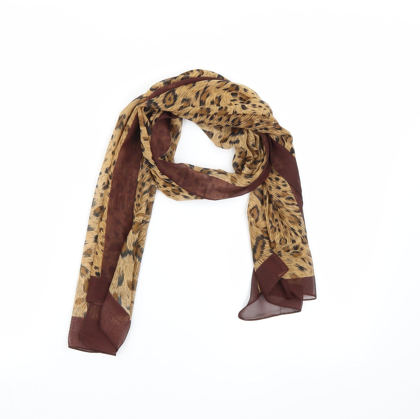 Preworn Womens Brown Animal Print   Scarf