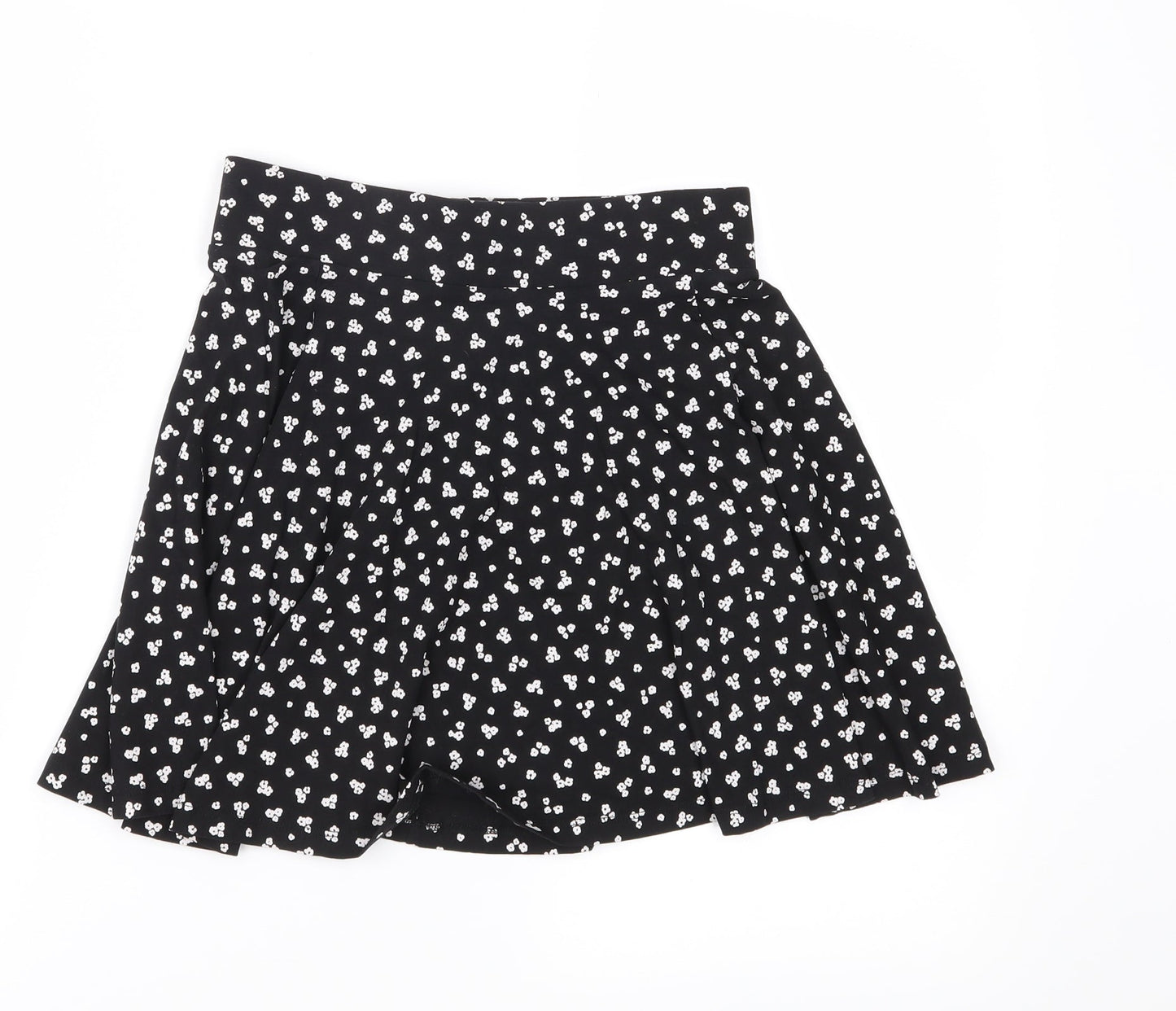 Clockhouse Womens Black Floral  Skater Skirt Size S