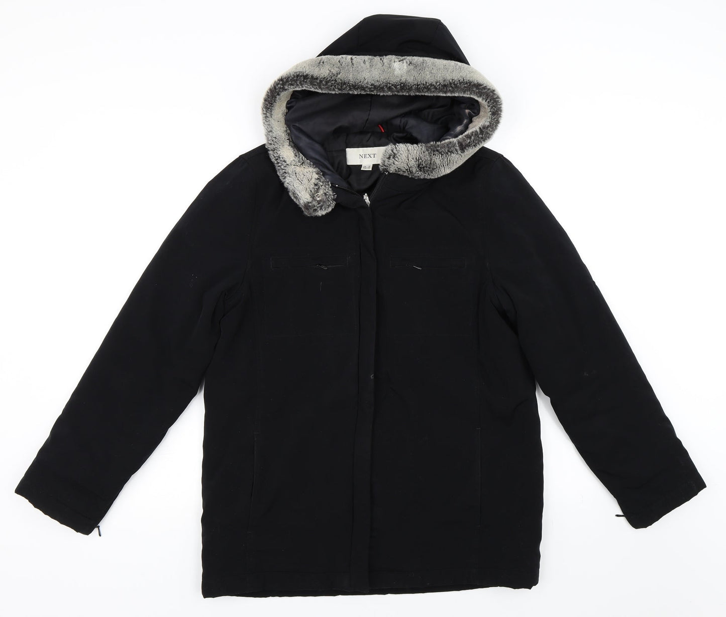 NEXT Womens Black   Overcoat Coat Size 8