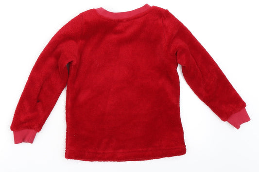 Matalan Girls Red   Pullover Sweatshirt Size 5 Years  - Christmas reindeer