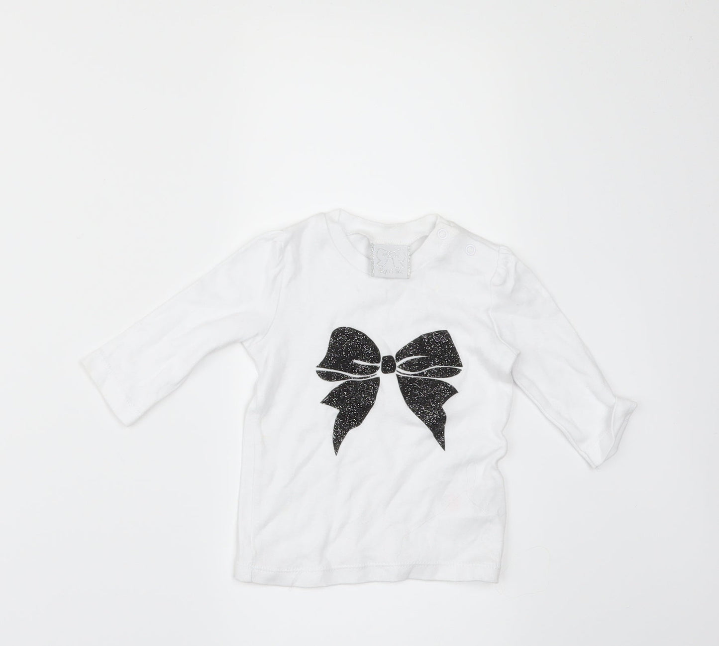 MINI MEL Girls White   Basic T-Shirt Size 3-6 Months