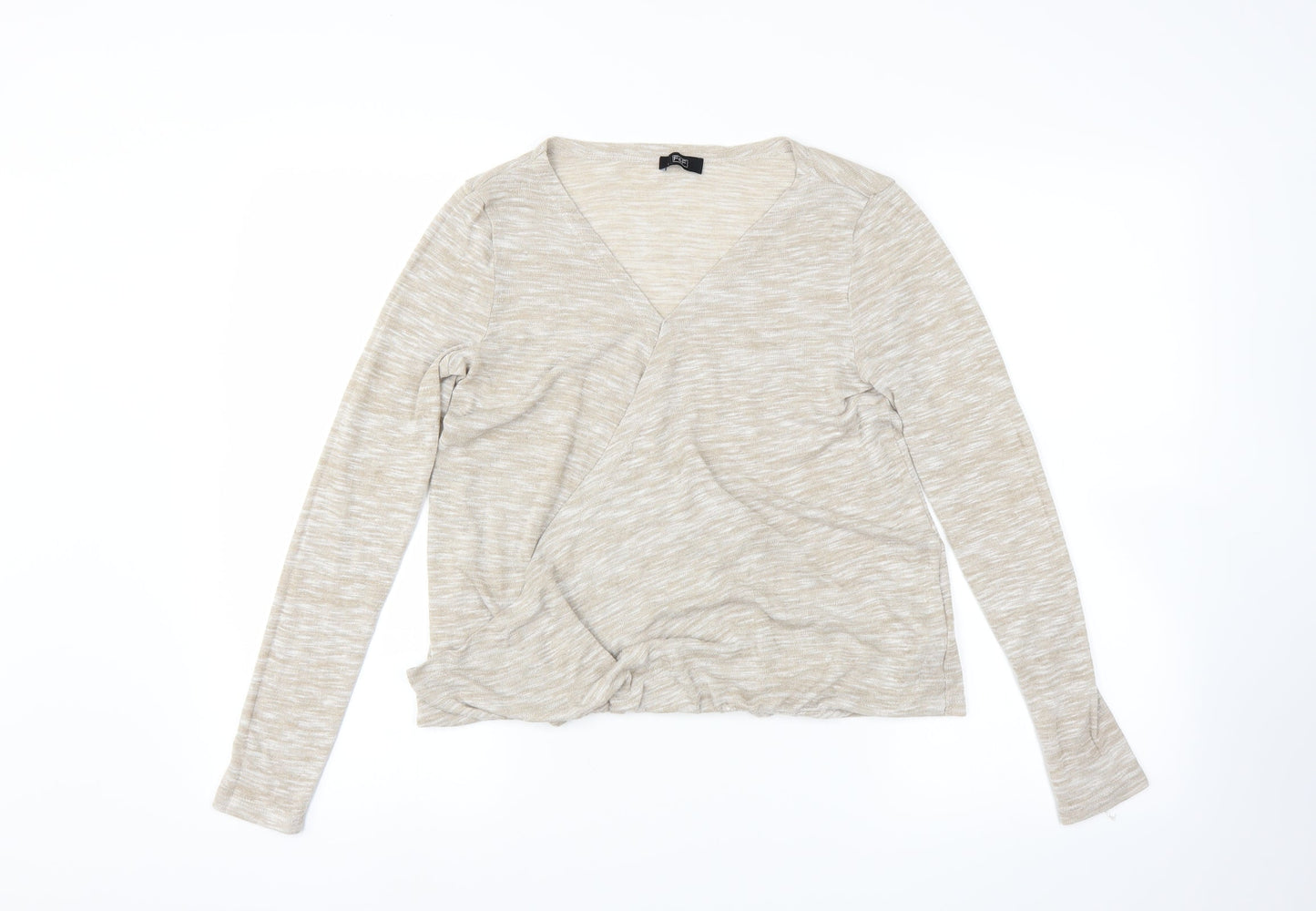 F&F Womens Beige   Pullover Jumper Size 10  - wrap detail