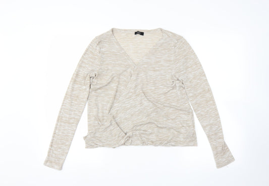 F&F Womens Beige   Pullover Jumper Size 10  - wrap detail
