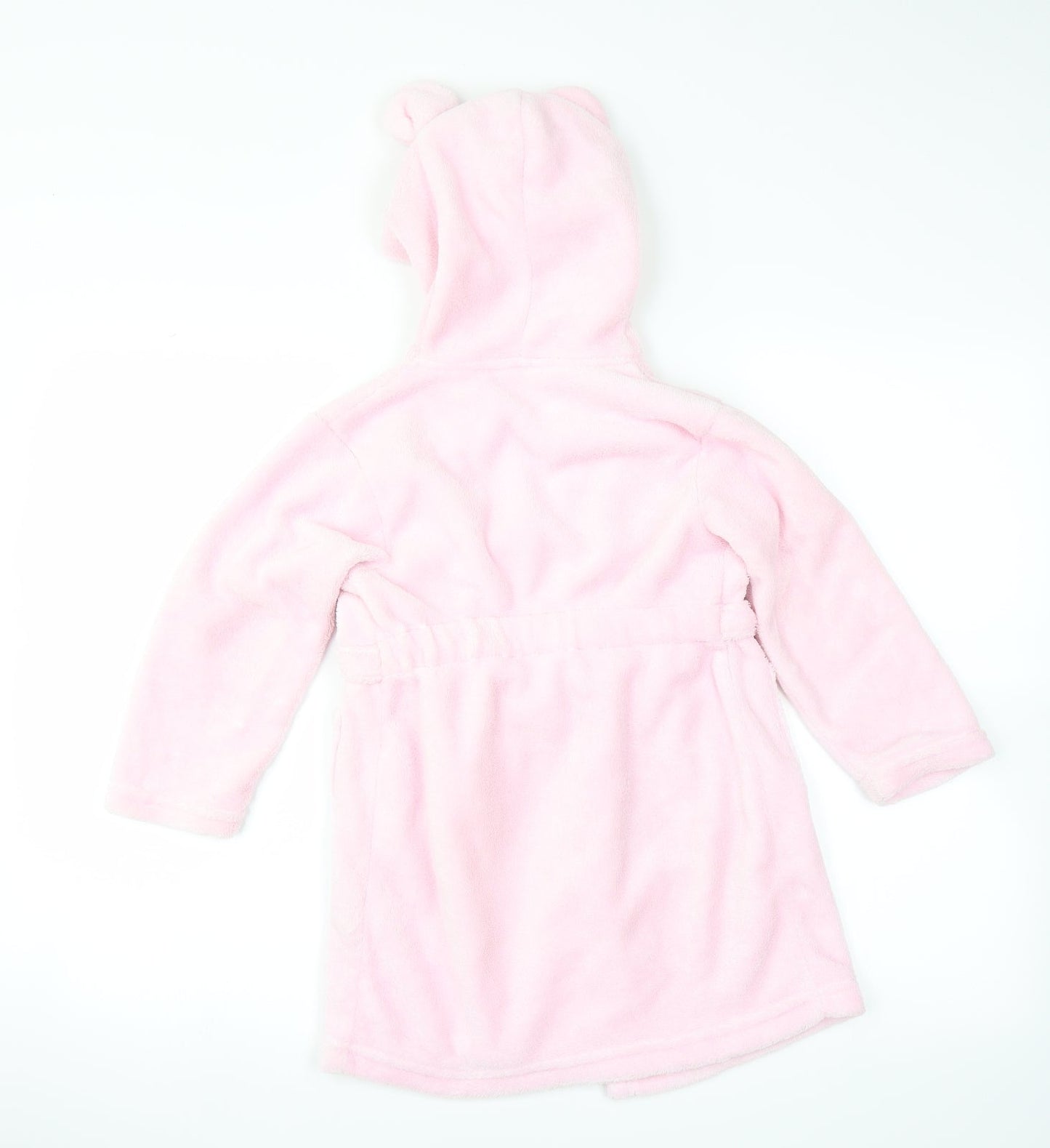 Matalan Girls Pink Solid  Top Robe Size 3-4 Years  - MOUSE HOOD