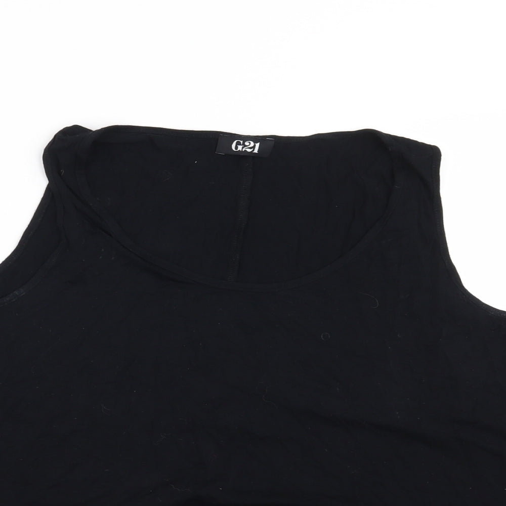 George Womens Black Floral  Basic T-Shirt Size 12