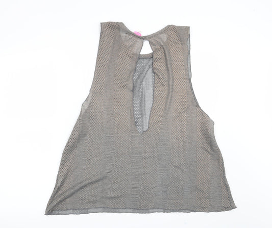 River Island Womens Grey Striped  Vest Jumper Size M