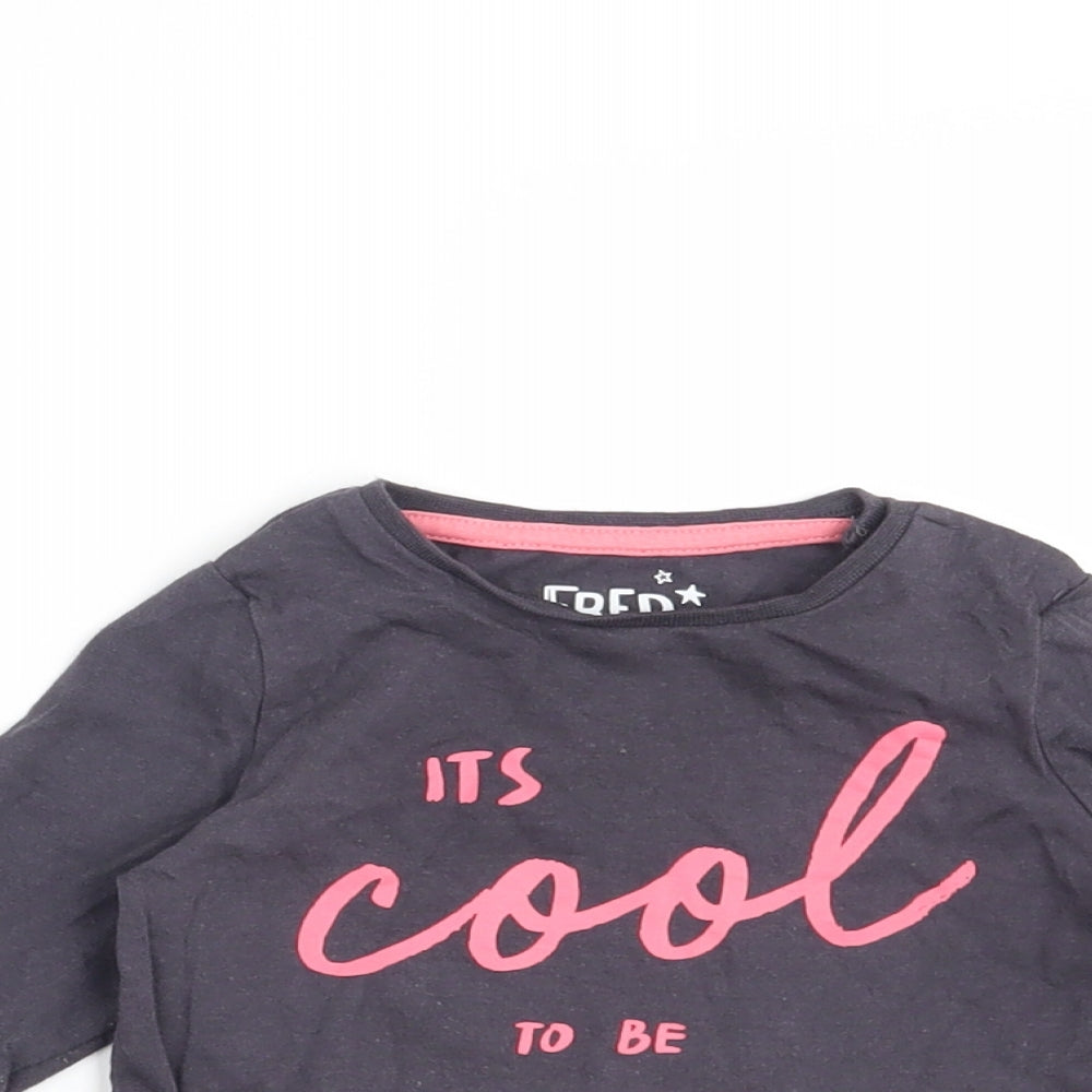 F&F Girls Grey   Basic T-Shirt Size 3-6 Months  - It's cool to be cute