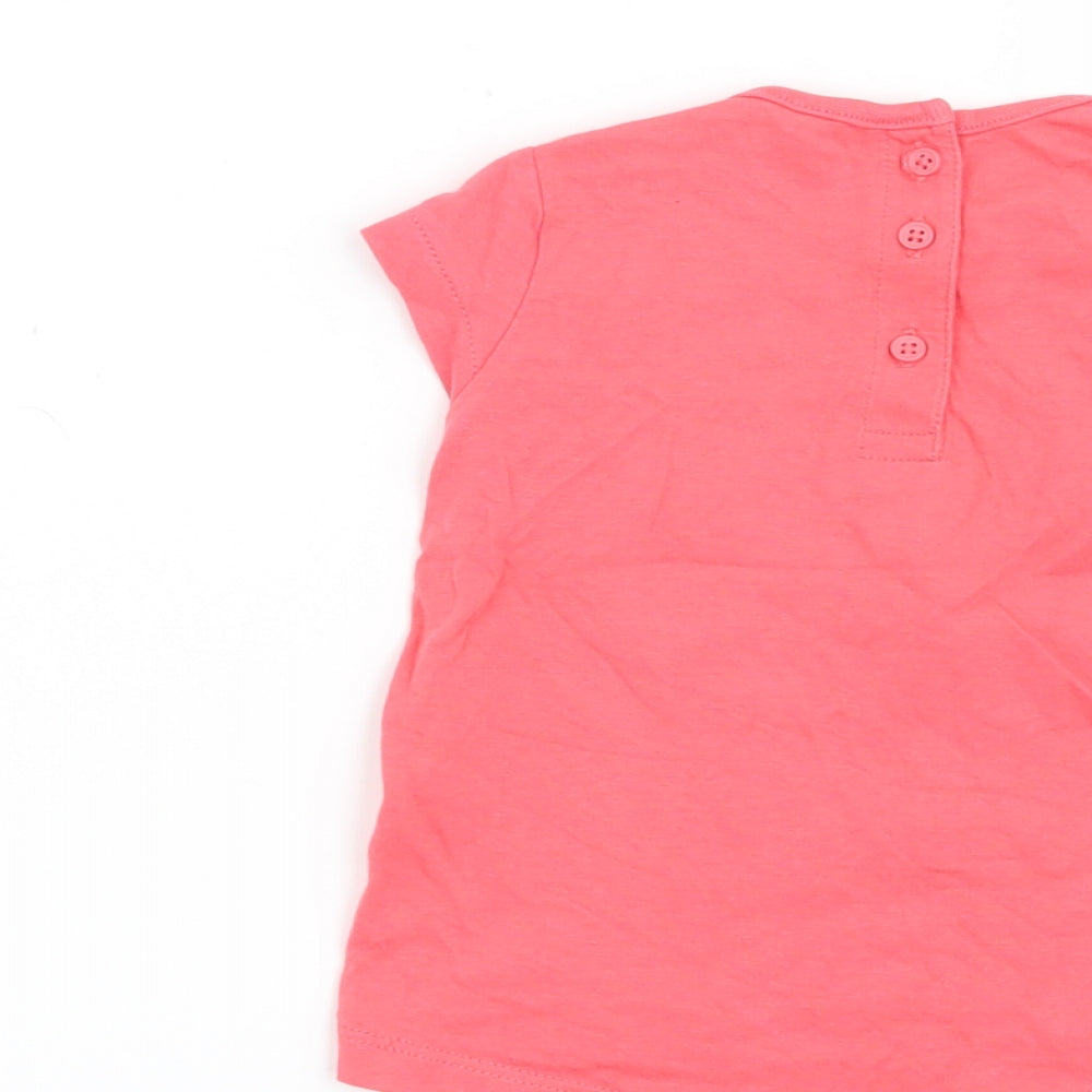 F&F Girls Red   Basic T-Shirt Size 3-6 Months