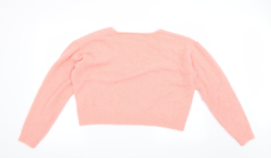 Boohoo Womens Pink   Pullover Jumper Size L
