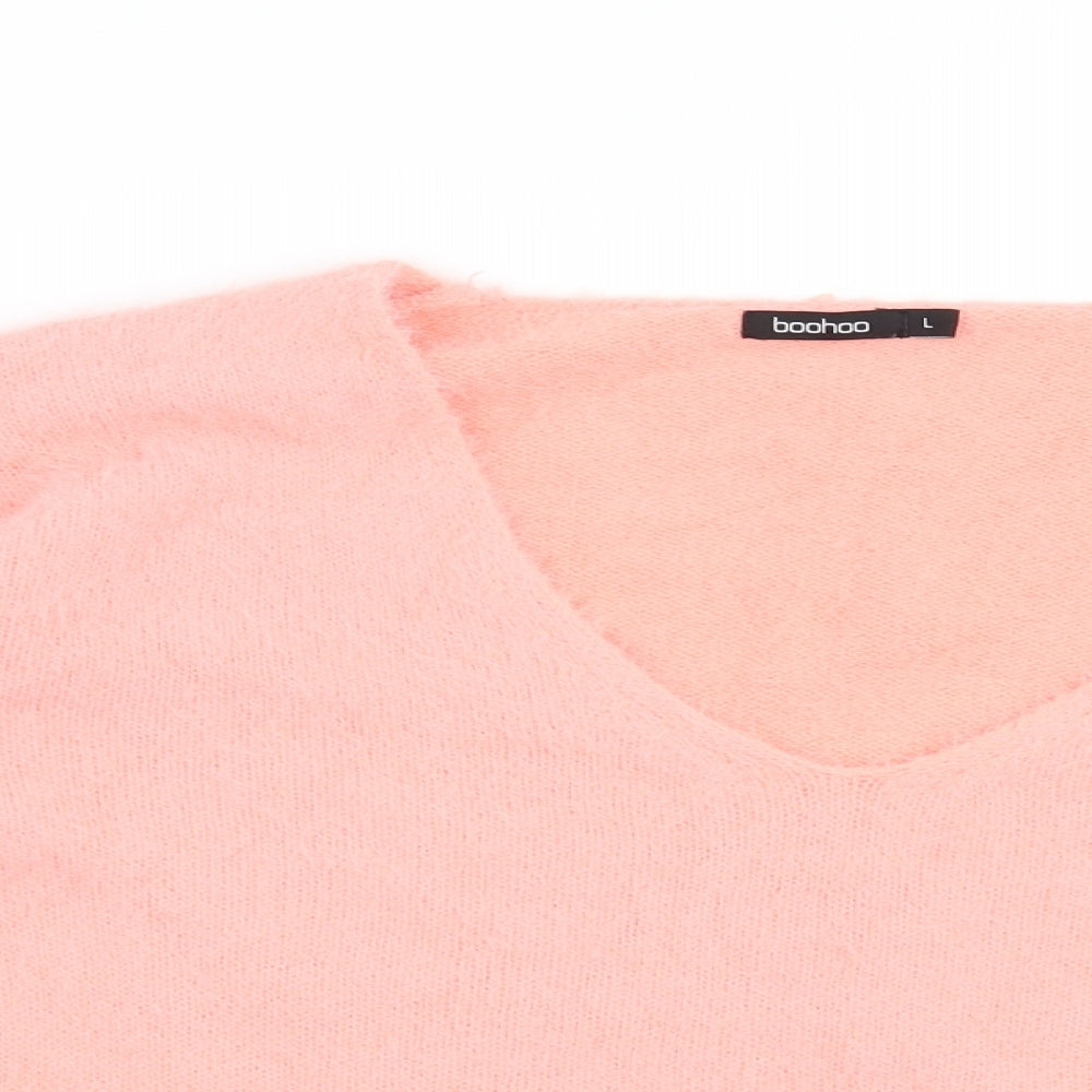 Boohoo Womens Pink   Pullover Jumper Size L
