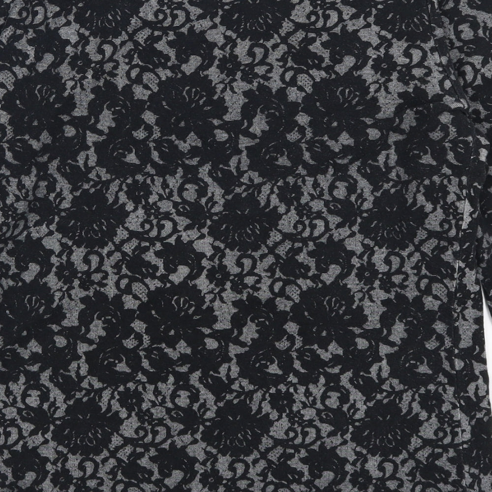 Dorothy Perkins Womens Grey Floral  Basic T-Shirt Size 14