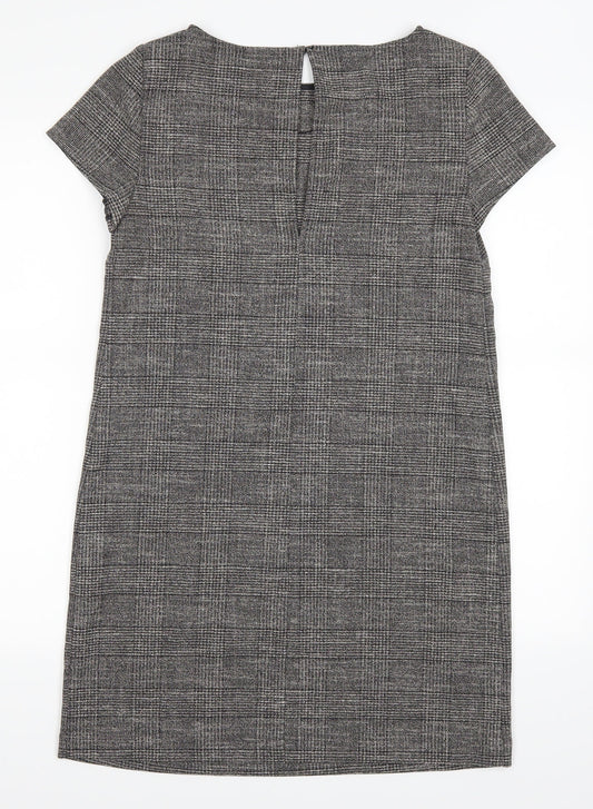 Zara Womens Grey Check  T-Shirt Dress  Size XS